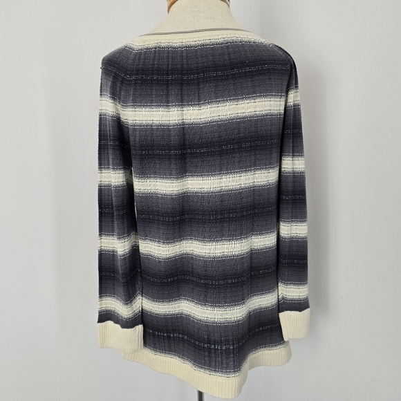 Marc By Marc Jacobs Cream Shell Grey Ombre Silk Cashmere Cardigan Sz M (624) - Picture 6 of 7